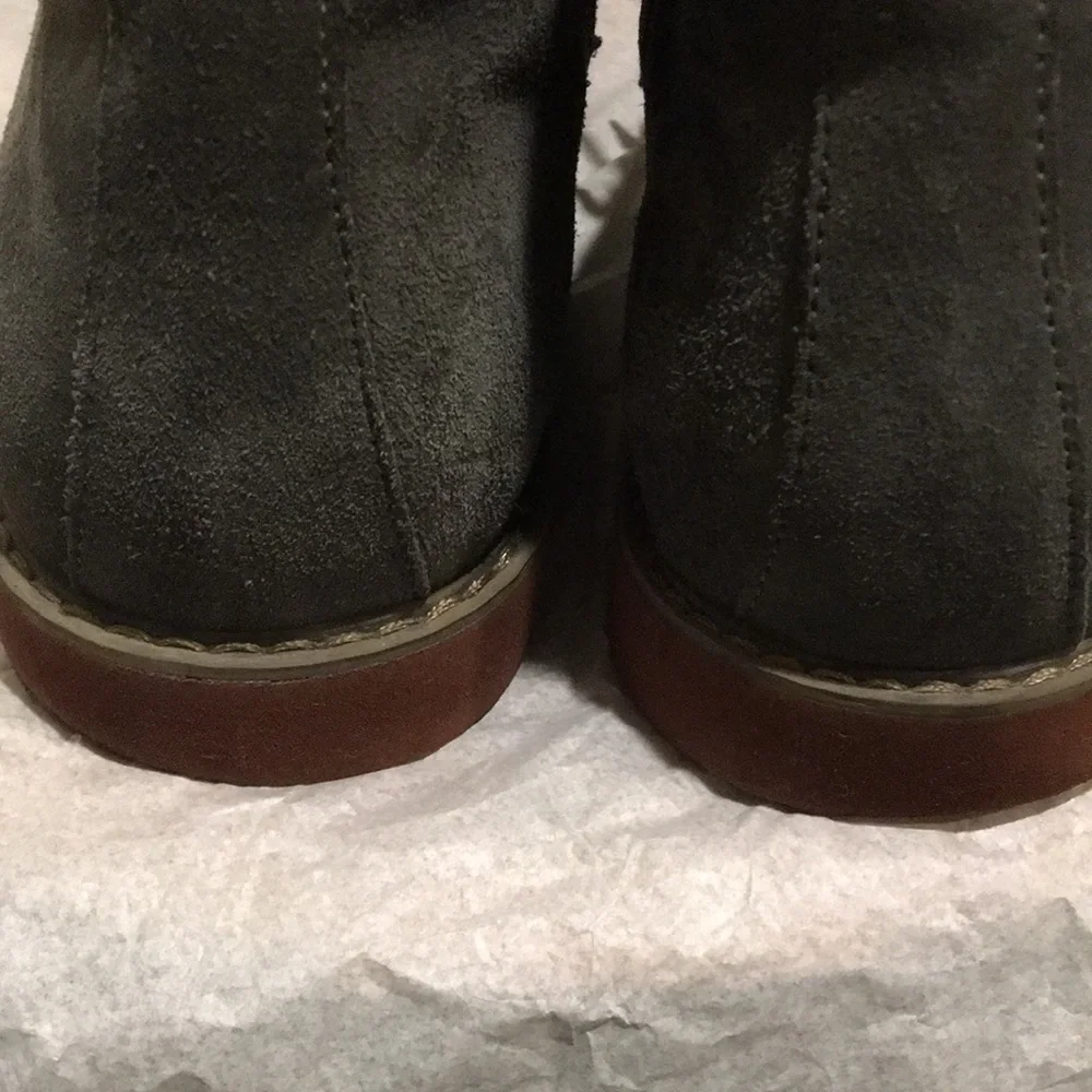 GBX mens Suede/leather Lace Up ankle combat shoe boot Side Zip size 13 grey
